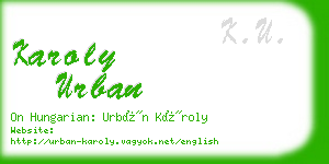 karoly urban business card